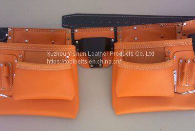 leather  framer's nail & tool bag with polyweb belt