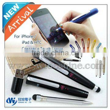 Hot New Products for 2015 , 3 in 1 Mini Capacitive Stylus Pen With Pen Drive and Ball Pen for Wholesale
