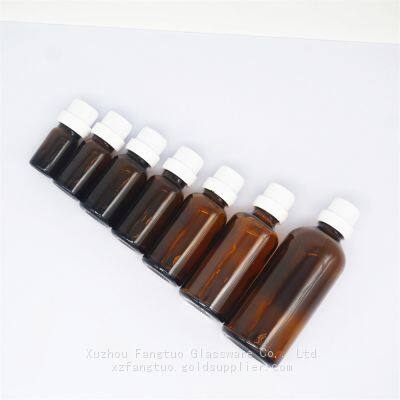 Pilfer Proof Cap Tamperproof Cap Bottle Empty Amber Glass Bottles Essential Oil Bottle for Sale photo-3
