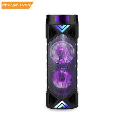 SING-E ZQS6201 Outdoor Portable Dual 6.5 Inch Subwoofer Deep Bass RGB Flashing Lights Party DJ Karaoke Speaker