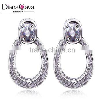 Fashion Earring Jewelery Allibaba com Oval Shape Cubic Zircon Vintage Drop Earrings