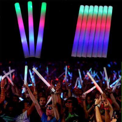 New Wholesale Luminous Sponge Stick Concert Cheering Sponge Glow Stick Colorful Led Glow Foam Stick