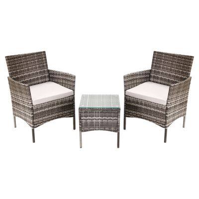 Modern Design 3-Piece Outdoor PE Rattan Garden Coffee Set Factory Direct Delivery Courtyard Portable Garden Sofa Set photo-1