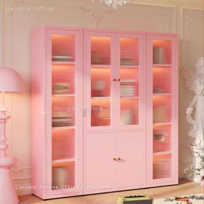 Тяжелый стальной шкаф для хранения с закаленным стеклом, металлическая книжная полка с закругленными краями для образовательных учреждений Канберры