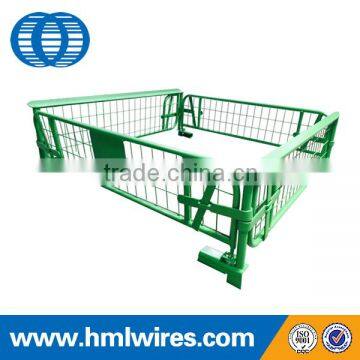 Metal stackable steel collapsible wire mesh pallet container