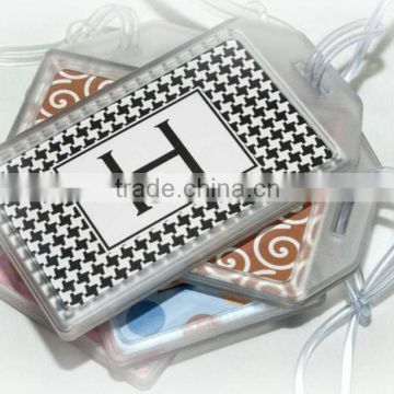 Clear acrylic luggage tags