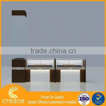 Top quality oem glass display showcase for showroom watch display cabinet with glass doors