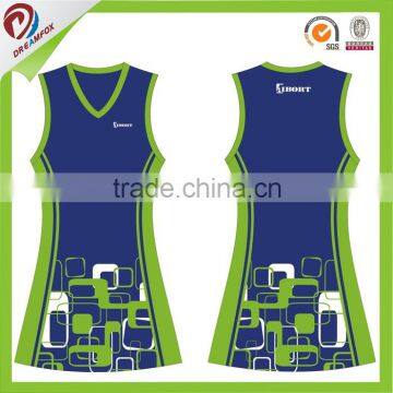 sublimation cheap custom netball uniforms skirt and top