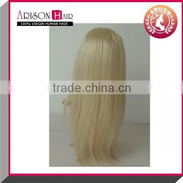 2015 HOT top sell wholesale afro kinky brazilian blonde human hair glueless silk top full lace wig