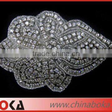 Handmade good quality beaded rhinestones bridal applique