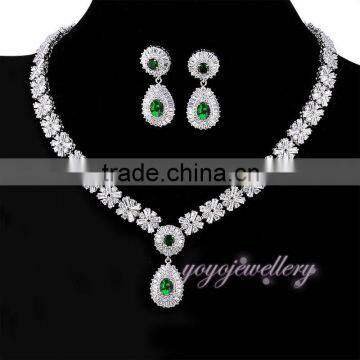 New model arabic white gold zirconia big fashion jewelry set