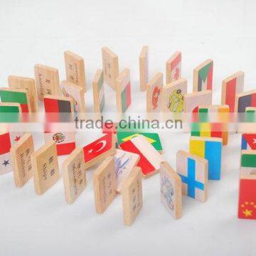 Top wooden educational toys wood children domino game pieces