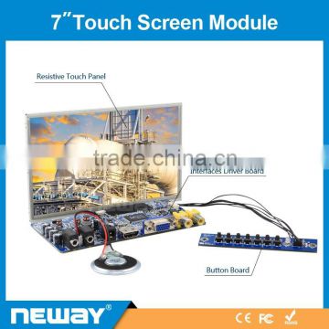 7 inch Touch 800x480 lcd Module with 250cd/m2 brightness for POS