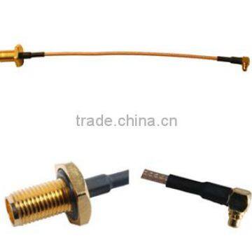 MMCX Right Angle MMCX to SMA Bulkhead Jack cable assembly