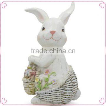 White Bunny Easter Wholesale Resin Statues