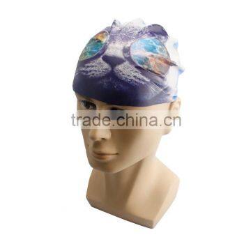 Fashionable Quality Adult / Kid Sizes Customized Logo Printed Waterproof Silicone Swimming Cap 100% photo-5