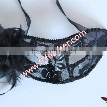 2016 Latest Selling Products Plastic Black Mask With Artificial Flower photo-2