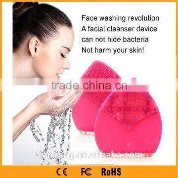 Rechargeable electric anion silicone face brush Exfoliating and Hypoallergenic for home use