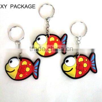 2D Fish Shaped Rubber Keychain / Soft PVC Keychain