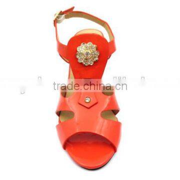 New High Heel Slingback Lady Elegant Office Sandals With Golden Button photo-3