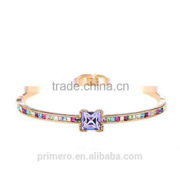 New Design 18K Yellow Gold Plated Full Rhinestone Austrian Crystals Adjustable Bracelet photo-4