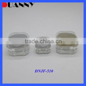 White Acrylic Plastic Square Cosmetics 5G 10G Double Wall Cream Jar For Sale