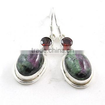 925 silver earrings wholesale Indian jewelry semi precious stone earrings for women