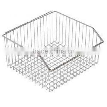 Chrome wire maxi basket - extra large - 420mm x 450mm x 215mm (DxWxH) --Chrome wire basket