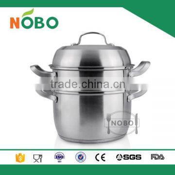 NOBO production stainless steel cooking steamer with capsule bottom