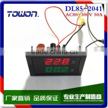 DL85-2041 Dual LED display Voltage and current meter blue backlight panel voltmeter ammeter range AC 80-300V 0-50.0A