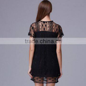Latest Design Lady's Tassel Sexy Lace Evening Dress/ photo-4