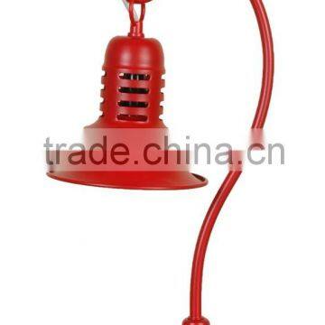 Hanging Lantern Desk Lamp with Pantone Red and Cream White