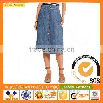 Wholesale Funky 100% Cotton Sexy Denim Long Skirts For Women