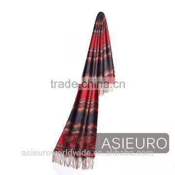 Jacquard Fashion Stripe Scarf with Tassels, BSCI and Sedex Approved