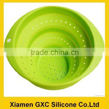 food grade collapsible food container silicone bowl with small hole can leak water