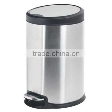 Indoor large size plastic metal foot pedal waste bin