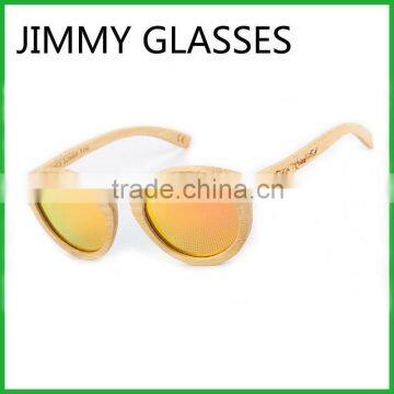 JM610 Natural Frame Polarized Sunglasses Bamboo Wooden Eyewear