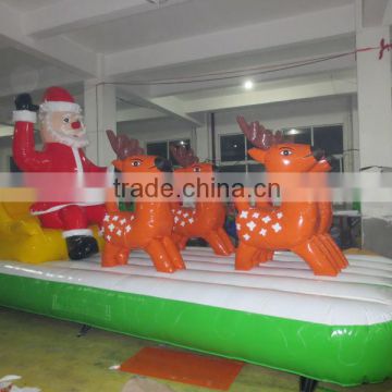 Inflatable Reindeer in Christmas Yard