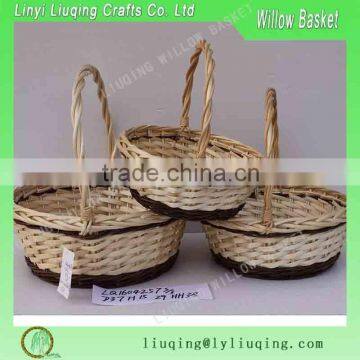 big yellow flower basket with big handle