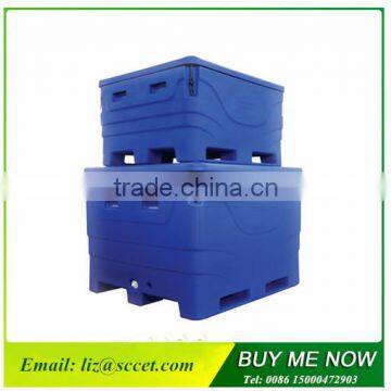 1000L insulated large fish cooler, PE fish bins, Insulated plastic bin for fisherman