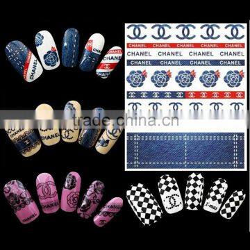 1Sheet 2016 Cowboy Rose Water Transfer Decals Nail Art Stickers Stencils Stickers for French Manicure