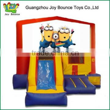 combo jumpers rental inflatable bouncer house with slide , inflatable bouncer slide with minions panel