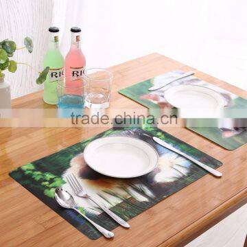 2016 OEM 3d table mat Customizable Plastic coasters cute kitty cat 3D animal placemat placemat