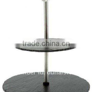 Whole sale creative 2level slate cake stand