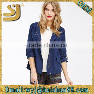 Hot selling polyester cotton ladies twill jacket