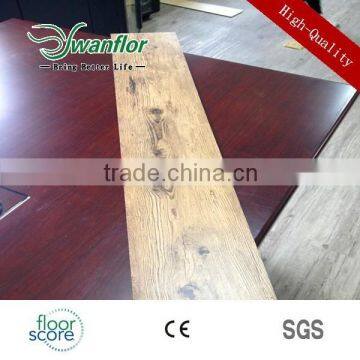 3.0mm dry back pvc floor tile handscraped surface with fiber glass