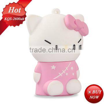 2015 toy gift pink cat portable power bank 2600mAh