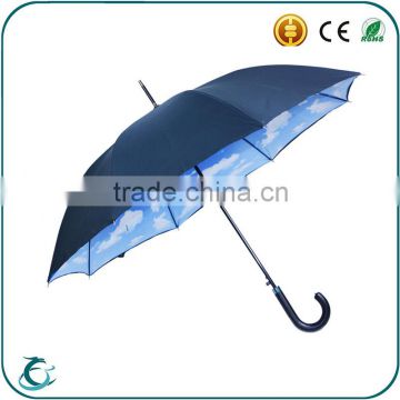 Manufacturer Umbrella Blue Sky Printed Inside Open Straight Umbrella