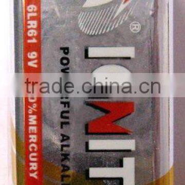 9V carbon zinc battery metal jacket