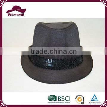 Superior quality men black fedora hat made in China